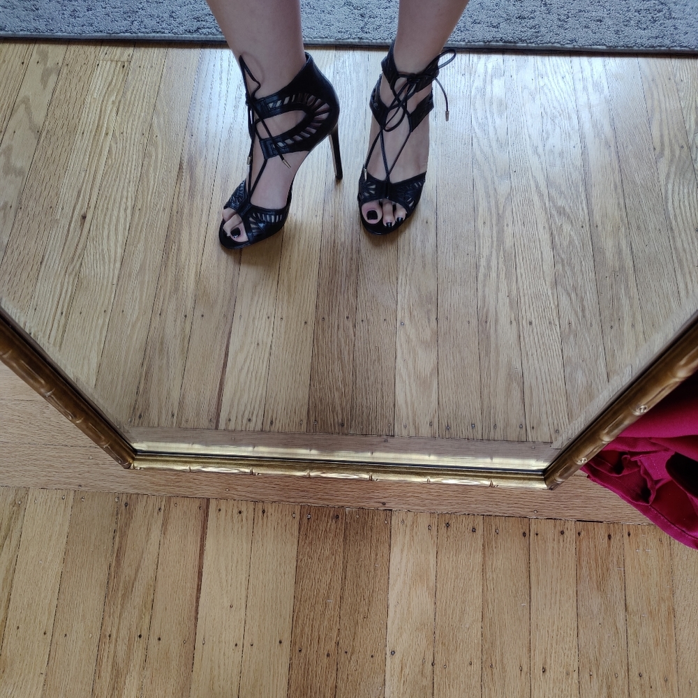 DOLCE VITA Leather Tie Heel Sandals | 7M - Picture 3 of 12